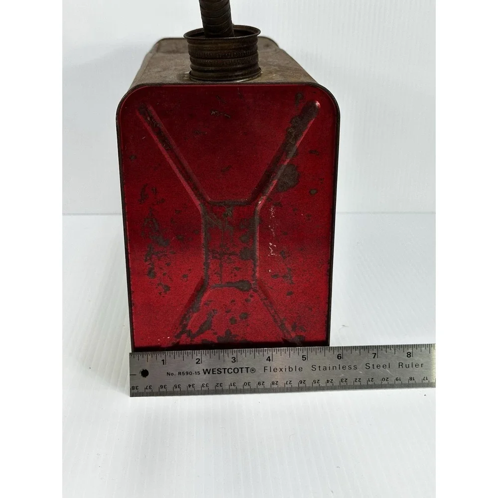 Vintage Edward Can Co. Huffman Porta  Metal Gas Can Garage Man Cave Decor 2.5 Ga